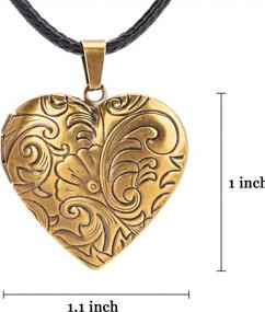 img 3 attached to Personalized Photo Locket Necklace: Engraved Text Heart W/ 2 Pictures - Vintage Memory Floating Lockets For Girls