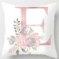 🌸 eanpet alphabet decorative pillow covers: stitched abc letter flowers cushion cases for home décor - 18x18 inch square protectors логотип