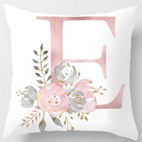 img 4 attached to 🌸 Eanpet Alphabet Decorative Pillow Covers: Stitched ABC Letter Flowers Cushion Cases for Home Décor - 18x18 Inch Square Protectors