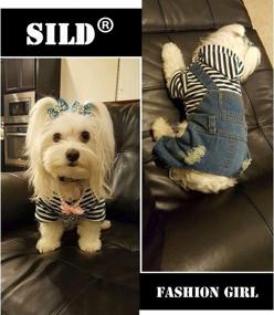 img 2 attached to 🐶 SILD Pet Denim Jumpsuit: Stylish Dog Jeans Hoodies in Cool Blue for Medium and Small Dogs - Classic Jacket, Puppy Blue Vintage Washed Vests