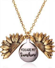 img 4 attached to Engraved Sunflower Necklace With My Only Sunshine Message - Perfect Gift For Daughter'S Graduation. Comes In A Box - 2-Sided Design.