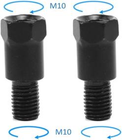 img 4 attached to 🛵 Motorcycle Mirror Mount Adapter with Height Adjustment Screw for Rearview Mirrors – Thread Diameter Converter 10mm RH to 10mm RH (2-Pack)