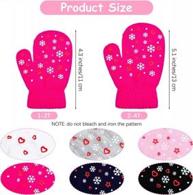 img 3 attached to Cooraby, 6 пар, волшебные варежки для малышей, перчатки, зимние детские варежки, унисекс, детские теплые вязаные эластичные перчатки