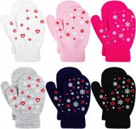 cooraby, 6 пар, волшебные варежки для малышей, перчатки, зимние детские варежки, унисекс, детские теплые вязаные эластичные перчатки логотип