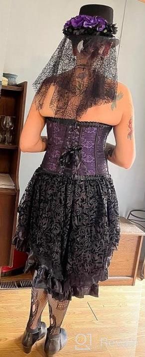 img 1 attached to Women'S Gothic Burlesque Steampunk Corset Skirt Renaissance Dress Costume review by Alice Johnson