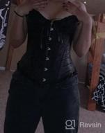 img 1 attached to Waist-Cinching Floral Corset With Pleated Trim For Plus-Size Women review by Lori Hubbard
