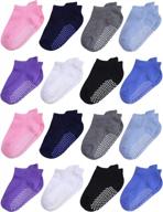 non-slip athletic socks for toddlers: cooraby 16 pairs with grip ankle design for boys or girls logo
