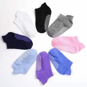 img 2 attached to Нескользящие спортивные носки для малышей: 16 пар Cooraby с дизайном на щиколотке для мальчиков и девочек