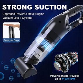 img 2 attached to High Power Portable Car Vacuum Cleaner W/ 4 Attachments, 16.4 Ft Cord & 12V For Detailing Interior Cleaning - Helloleiboo