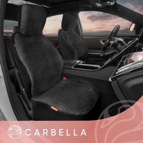 img 2 attached to Experience Ultimate Comfort And Style With Carbella Black Sheepskin Car Seat Covers - Luxurious Faux Fur Front Seat Covers For Cars, Trucks, And SUVs!