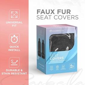 img 3 attached to Experience Ultimate Comfort And Style With Carbella Black Sheepskin Car Seat Covers - Luxurious Faux Fur Front Seat Covers For Cars, Trucks, And SUVs!