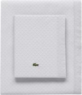 lacoste king size light gray outline pique sheet set logo