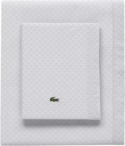 img 2 attached to Lacoste King Size Light Gray Outline Pique Sheet Set