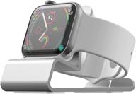 📱 sincetop aluminum apple watch stand: charging holder dock for apple watch series 7/se/6/5/4/3/2/1 - silver (magnetic charger not included) логотип