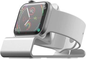 img 4 attached to 📱 Sincetop Aluminum Apple Watch Stand: Charging Holder Dock for Apple Watch Series 7/SE/6/5/4/3/2/1 - Silver (Magnetic Charger not Included)