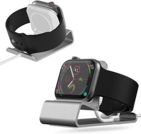 img 2 attached to 📱 Sincetop Aluminum Apple Watch Stand: Charging Holder Dock for Apple Watch Series 7/SE/6/5/4/3/2/1 - Silver (Magnetic Charger not Included)