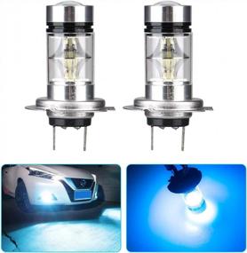 img 4 attached to HOCOLO H7 100W Samsung Chip LED Fog Light Lamp Bulbs For DRL Fog Driving Lights 8000K Ice Blue High Power LED Bulbs Car Vehicle Lighting Accessories (Set Of 2) (H7 -Ice Blue 100W -Fog)