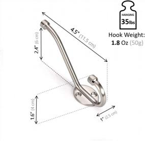 img 1 attached to Ambipolar 6636-T310 Double Coat Hooks, 5 Pack Wall Mounted Heavy Duty Decorative Standard With Screws, Brushed Nickel