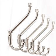 ambipolar 6636-t310 double coat hooks, 5 pack wall mounted heavy duty decorative standard with screws, brushed nickel logo