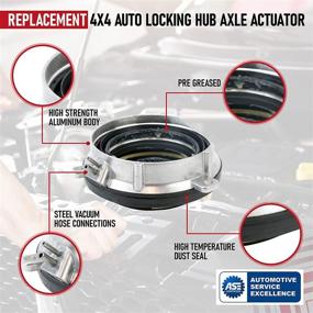 img 1 attached to 🔒 Premium Auto Locking Hub 4WD Axle Actuator for Ford F150 & Expedition - Fits Front Right/Left - Compatible with Lincoln Navigator - 2004-2015 - Replaces Part 7L1Z-3C247-A