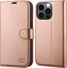 img 4 attached to Protect Your IPhone 14 Pro With OCASE Wallet Case: RFID Blocking, Card Holders, Shockproof Inner Shell, And Stand In Stylish Peach Gold