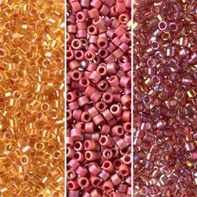 img 4 attached to Miyuki Delica Seed Beads Bundle: Size 11/0, Sugared Yam Collection DB103, DB1702, DB2306
