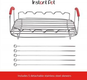 img 3 attached to Instant Vortex Official Grill And Lifting Rack With Skewers, 6-Piece, Stainless Steel