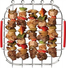 img 1 attached to Instant Vortex Official Grill And Lifting Rack With Skewers, 6-Piece, Stainless Steel
