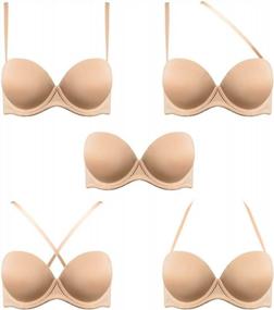 img 4 attached to Get The Perfect Lift With Vgplay Strapless Push Up Bras - Clear Convertible Straps And Demi Coverage