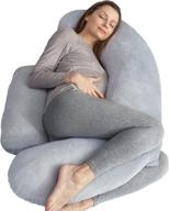 🤰 rukoy c shaped maternity pillow: ultimate side sleeping and belly back support for pregnancy with velvet cover (grey) логотип