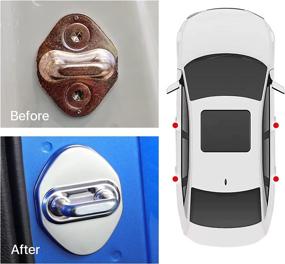 img 1 attached to AntBooBoo Door Lock Latches Cover Protector Buckle Cap For Honda Civic Accord City CRV CR-V XR-V HR-V UR-V Odyssey Crosstour Pilot Vezel 4Pcs Silver