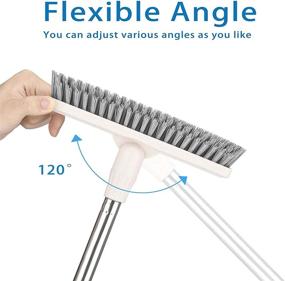 img 3 attached to 🧹 Long Handled Floor Scrub Brush with V-Shaped Bristles | 47 inch | Ideal for Grout Cleaning, Tile, Carpet, Bathtub, Shower, and Hard-to-Reach Areas