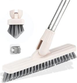 img 4 attached to 🧹 Long Handled Floor Scrub Brush with V-Shaped Bristles | 47 inch | Ideal for Grout Cleaning, Tile, Carpet, Bathtub, Shower, and Hard-to-Reach Areas