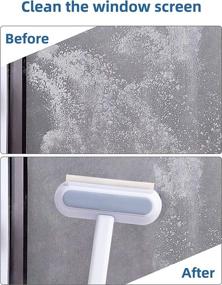 img 3 attached to Multifunctional Window Screen Cleaner Tool with Pet Hair Remover, Grout Scrubber, and Squeegee - Complete Window Cleaning Kit