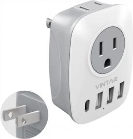 img 4 attached to VINTAR US To Japan Plug Adapter With 2 Outlets, 3 USB Ports And 1USB-C - Multi Plug Extender Splitter For Travel Power Adaptor From US To Japan China Philippine, Type A (1-Pack)