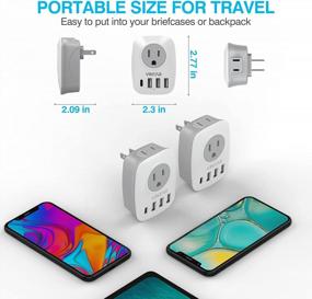 img 1 attached to VINTAR US To Japan Plug Adapter With 2 Outlets, 3 USB Ports And 1USB-C - Multi Plug Extender Splitter For Travel Power Adaptor From US To Japan China Philippine, Type A (1-Pack)