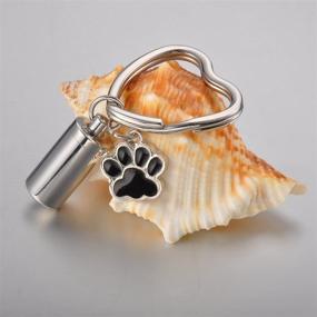 img 2 attached to 🔑 VALYRIA Stainless Steel Keychain: A Cylindrical Bottle Pet/Dog Paw Urn Charm for Cremation Keepsake Ashes