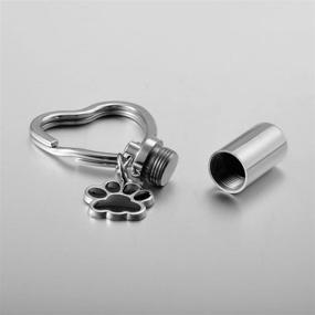 img 3 attached to 🔑 VALYRIA Stainless Steel Keychain: A Cylindrical Bottle Pet/Dog Paw Urn Charm for Cremation Keepsake Ashes