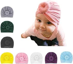img 3 attached to 🎀 SKEPO 8 Pieces Headband: Newborn Baby Hat, Cute Baby Headwraps Hair Band for Girls - Soft Turban Knot Hospital Hat