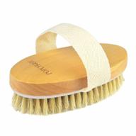 popchose dry brushing body brush: natural bristle exfoliating brush for flawless skin, cellulite reduction, lymphatic drainage, and blood circulation boost (medium strength) logo