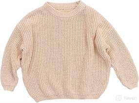 img 4 attached to Toddler Knitted Sweater Pullover Outfits Apparel & Accessories Baby Girls good in Clothing