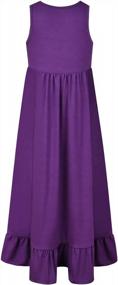 img 3 attached to Girls Cotton Maxi Dress 6-15Y, Casual Sleeveless/Long Sleeve Crew Neck