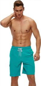 img 3 attached to Quick-Dry Men'S Swim Trunks With Mesh Lining - 9" Beach Board Shorts For Comfortable Swimming Experience
