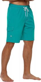 img 1 attached to Quick-Dry Men'S Swim Trunks With Mesh Lining - 9" Beach Board Shorts For Comfortable Swimming Experience