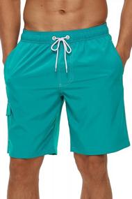 img 4 attached to Quick-Dry Men'S Swim Trunks With Mesh Lining - 9" Beach Board Shorts For Comfortable Swimming Experience