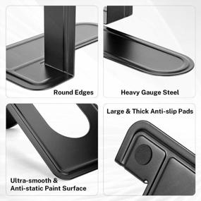 img 2 attached to 2 Pairs Of Heavy Duty Universal Premium Bookends - 6 X 4.6 X 6 In, Non-Skid & Metal Stopper For Books/Movies/CDs/Video Games (Black)