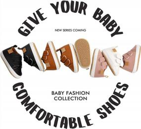 img 3 attached to High Quality Infant Moccasins: SOFMUO Baby Boys Girls PU Leather Sneakers Anti-Slip Rubber Sole Loafers For Newborns & Toddlers.