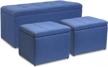 versatile navy blue ottoman set with storage and tufted design - magshion rectangular bench and cube ottomans combo logo