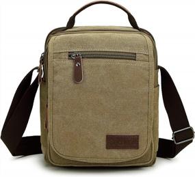img 4 attached to Versatile Small Canvas Shoulder Bag For Business And Travel - Unisex Design By Sechunk