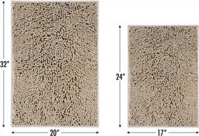 img 3 attached to Smiry Bathroom Rugs And Mats Set, 2 Piece Chenille Bath Mat Set, Machine Wash Dry, Non Slip Absorbent Shaggy Bath Rug For Bath Room, Shower And Tub (20" X 32"+16" X 24", Beige)